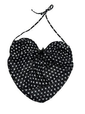 Outcast Yule Polka Dotted Crop Top in Black